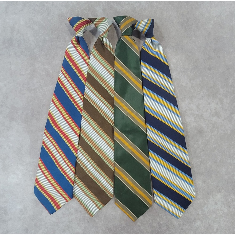 Vintage Boys Clip On Necktie Lot 4 Superba Clipper Towncraft Penneys Striped Tie